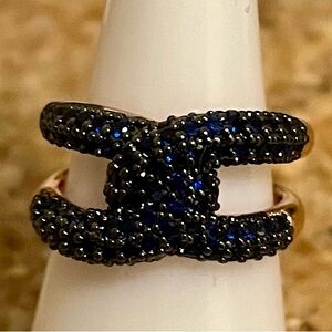 Bomb Party September 2024 RBP6708 Linked In Love Sapphire on RG & Hematite Ring